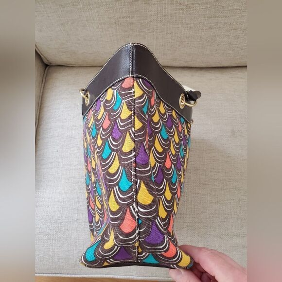 Milly Canvas Large Tote With Patent Leather Accent - Picture 6 of 13